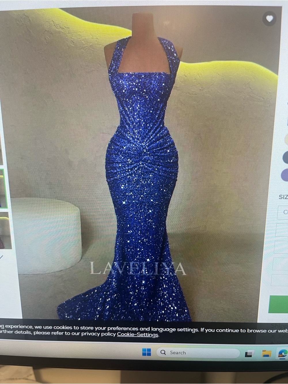 Royal Blue Halter Sequin Mermaid Prom Dress